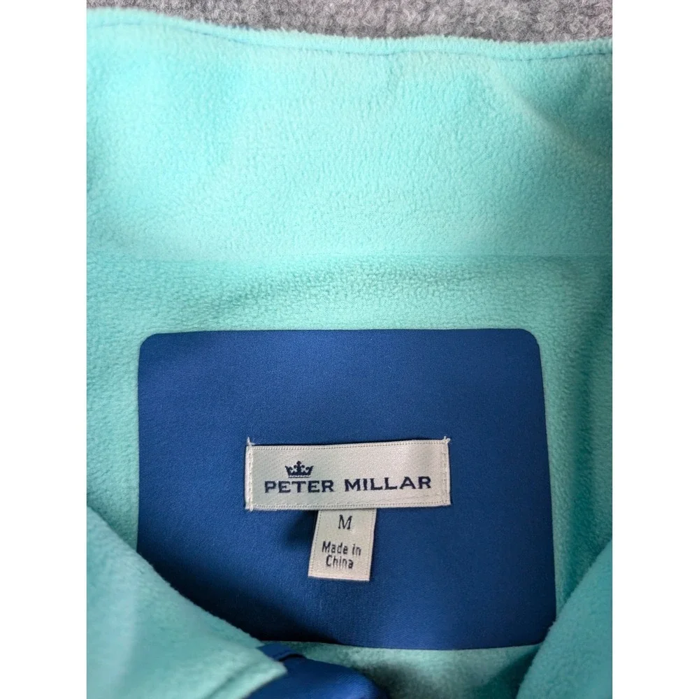 Peter Millar Gale Force Performance‎ Golf Jacket Mens M Blue Fleece Lined Golf